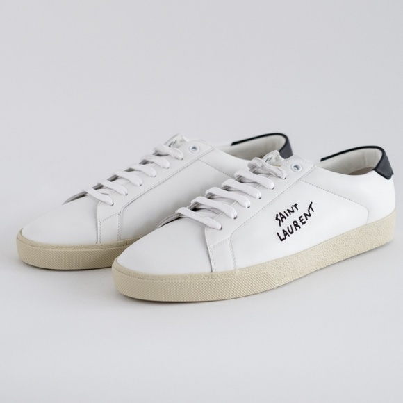 Saint Laurent Court Classic Sl/06 Embroidered Mens Sneakers New Auth US 10 EU 43 - Picture 1 of 15
